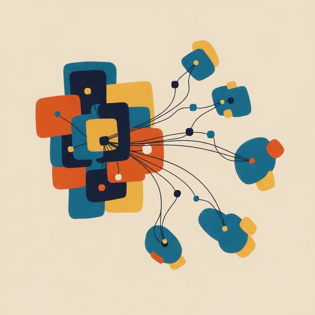 AI system designing social media influence strategy, structuring brand messaging and optimizing distribution across multiple digital platforms to reach target audiences effectively