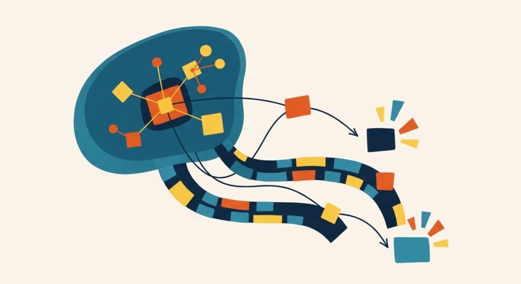 AI system analyzing platform algorithms and optimizing content visibility across multiple social media channels to accelerate exposure and early growth