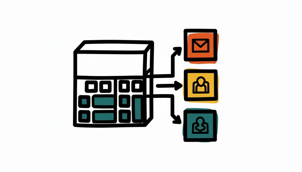 Minimalist icon representing consulting domain mapping, showing organized data blocks aligned into distinct categories, symbolizing structured insights and analysis